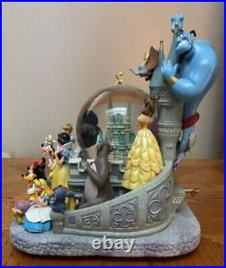 Rare Disney World WDW Wishes 29 Characters Storybook Snow Globe Light Up Musical