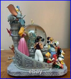 Rare Disney World WDW Wishes 29 Characters Storybook Snow Globe Light Up Musical