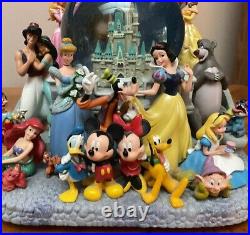 Rare Disney World WDW Wishes 29 Characters Storybook Snow Globe Light Up Musical