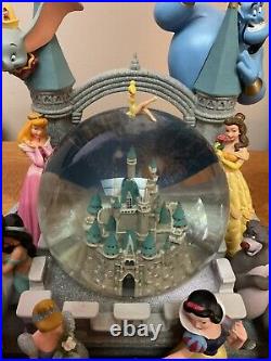 Rare Disney World WDW Wishes 29 Characters Storybook Snow Globe Light Up Musical