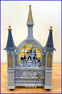 Rare Htf Disney Parks Resorts Cinderella Castle Musical Snow Globe- Issue Read