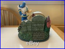 Rare Retired Disney Cinderella & Donald Duck Musical Snow Globe Collectors Item