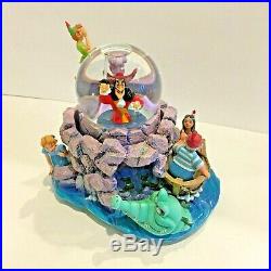 Rare, Retired Disney Peter Pan musical snow globe tick tic croc, Wendy, Tiger Li
