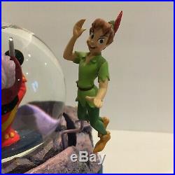 Rare, Retired Disney Peter Pan musical snow globe tick tic croc, Wendy, Tiger Li
