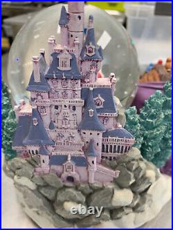 Rare Vintage Disney Beauty and The Beast Musical Snow Globe Mint Japan
