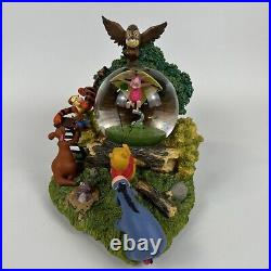 Rare Winnie the Pooh & Friends Blustery Day Musical Snow Globe Disney Working
