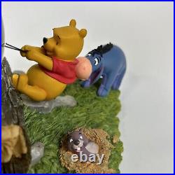 Rare Winnie the Pooh & Friends Blustery Day Musical Snow Globe Disney Working