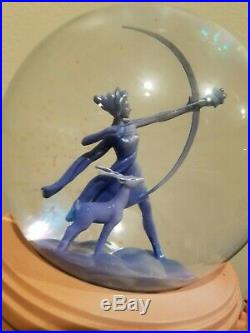 Retired Disney Store Fantasia Goddess MUSICAL & LIGHT UP Snow globe EC WITH BOX
