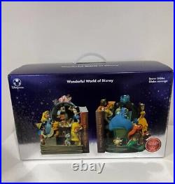 SEALED Disney Classics Vol 1 & 11 Through the Years Musical Snow Globe Bookend