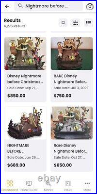SUPER RARE Disneyland Nightmare Before Christmas Bedtime Jack Musical Snow Globe