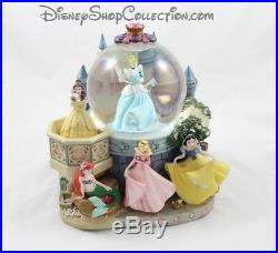 Snow globe musical Princesse DISNEY Cendrillon, Belle, Ariel, Aurore chateau