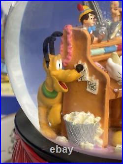 The Art Of Animation Disney Snow Globe Musical Spinning Mickey Mouse March LN
