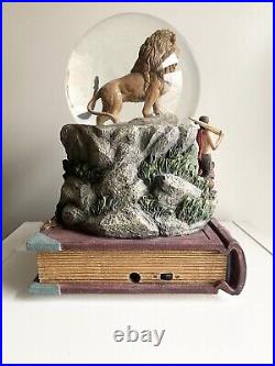 The Chronicles of Narnia Snow Globe Disney Musical box & lights ON NARNIA BOOK