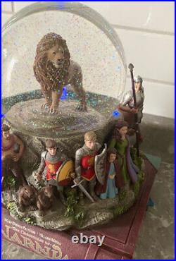 The Chronicles of Narnia Snow Globe Disney Musical box & lights ON NARNIA BOOK