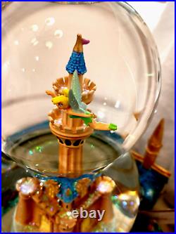 Tinkerbell Castle Snow Globe Disney Tinker Bell Double Bubble Musical Rotating