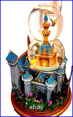 Tinkerbell Castle Snow Globe Disney Tinker Bell Double Bubble Musical Rotating