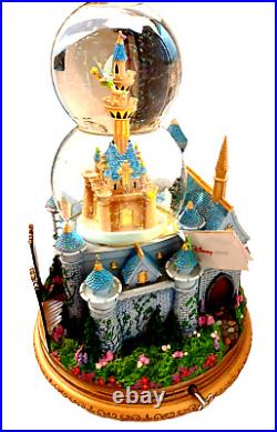 Tinkerbell Castle Snow Globe Disney Tinker Bell Double Bubble Musical Rotating