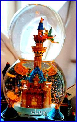 Tinkerbell Castle Snow Globe Disney Tinker Bell Double Bubble Musical Rotating