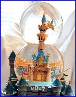 Tinkerbell Castle Snow Globe Disney Tinker Bell Double Bubble Musical Rotating