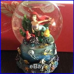 Tokyo Disney Sea Little Mermaid Ariel & Flounder & Sebastian Musical Snow Globe