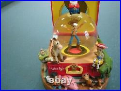 Toy Story 2 Woodys Deputy Roundup Record Player Snow Globe Music Box Disney