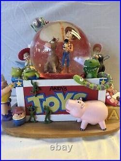 Toy Story Snow Globe Music Box Rare Andy's Toy Box Disney Snow Globe With Damage