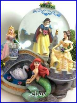 USED Disney Store Snow Globe with Music Box Princess Collection 19cm tall F/S