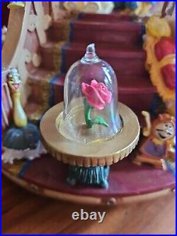 VINTAGE 1990s DISNEY DIIRECT BEAUTY AND THE BEAST MUSICAL LIGHT-UP SNOW GLOBE