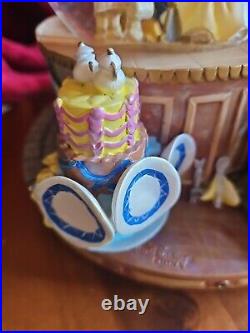 VINTAGE 1990s DISNEY DIIRECT BEAUTY AND THE BEAST MUSICAL LIGHT-UP SNOW GLOBE