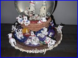 VTG 1989 Disney 101 Dalmatians'Pillow Fight' Musical Snow Globe withMovement RARE