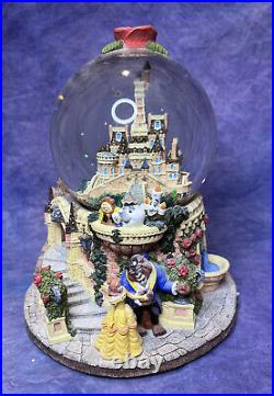 VTG Walt Disney Beauty and the Beast Castle Musical Theme Song Snow Globe 1991