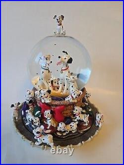 Vintage 1989 Disney 101 Dalmatians Musical Rotating Snow Globe In Original Box