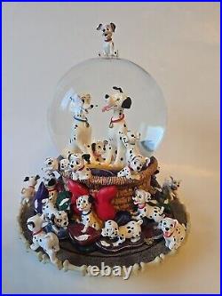 Vintage 1989 Disney 101 Dalmatians Musical Rotating Snow Globe In Original Box