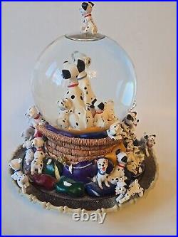 Vintage 1989 Disney 101 Dalmatians Musical Rotating Snow Globe In Original Box