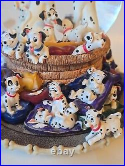 Vintage 1989 Disney 101 Dalmatians Musical Rotating Snow Globe In Original Box