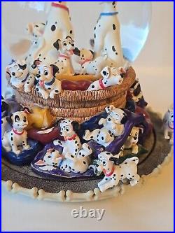 Vintage 1989 Disney 101 Dalmatians Musical Rotating Snow Globe In Original Box