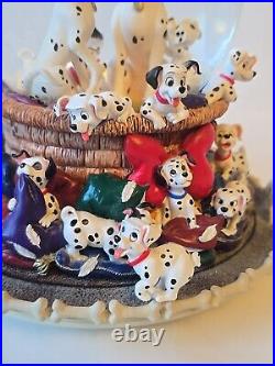 Vintage 1989 Disney 101 Dalmatians Musical Rotating Snow Globe In Original Box