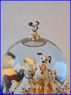 Vintage 1989 Disney 101 Dalmatians Musical Rotating Snow Globe In Original Box