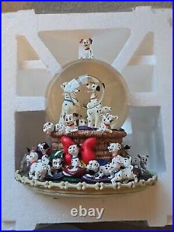 Vintage 1989 Disney 101 Dalmatians Musical Rotating Snow Globe In Original Box