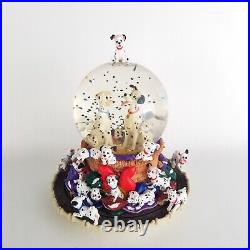 Vintage 1989 Disney 101 Dalmatians Musical Rotating Snow Globe RARE Disneyland