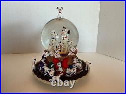 Vintage 1989 Disney 101 Dalmatians Musical Rotating Snow Globe RARE Disneyland