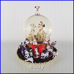 Vintage 1989 Disney 101 Dalmatians Musical Rotating Snow Globe RARE Disneyland