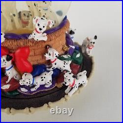 Vintage 1989 Disney 101 Dalmatians Musical Rotating Snow Globe RARE Disneyland