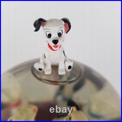 Vintage 1989 Disney 101 Dalmatians Musical Rotating Snow Globe RARE Disneyland