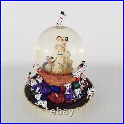 Vintage 1989 Disney 101 Dalmatians Musical Rotating Snow Globe RARE Disneyland