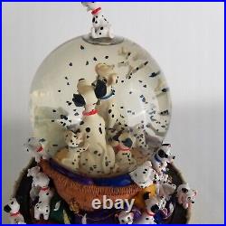 Vintage 1989 Disney 101 Dalmatians Musical Rotating Snow Globe RARE Disneyland