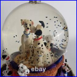 Vintage 1989 Disney 101 Dalmatians Musical Rotating Snow Globe RARE Disneyland