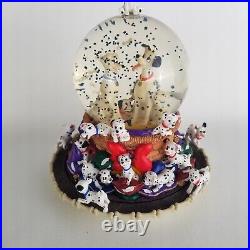 Vintage 1989 Disney 101 Dalmatians Musical Rotating Snow Globe RARE Disneyland