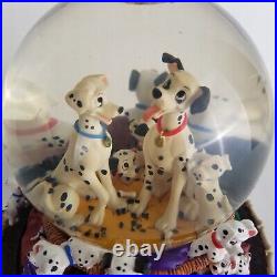 Vintage 1989 Disney 101 Dalmatians Musical Rotating Snow Globe RARE Disneyland