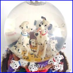 Vintage 1989 Disney 101 Dalmatians Musical Rotating Snow Globe RARE Disneyland